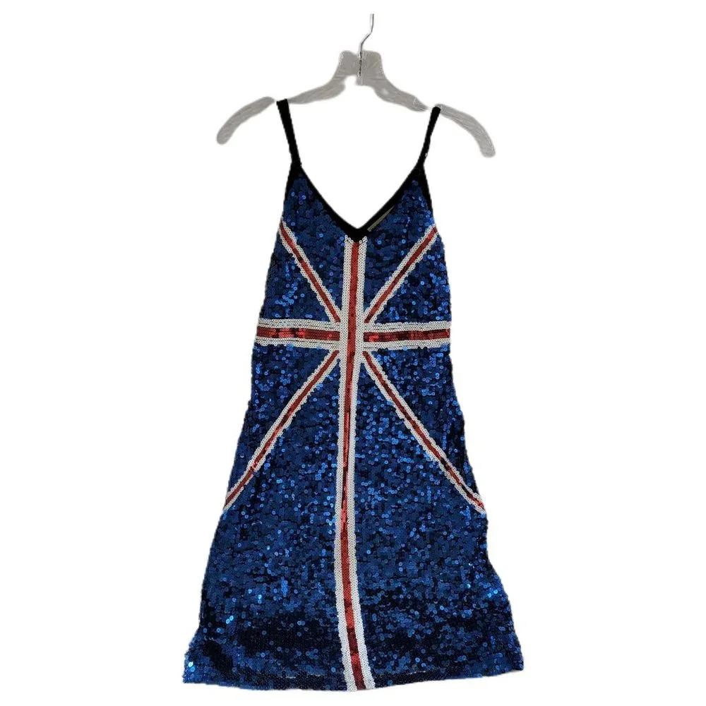 Anna -Kaci Sparkle & Shine Collection Blue, Red, White Slip Dress - Picture 6 of 16